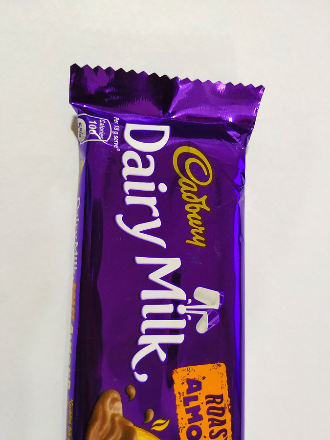 Closeup of Cadbury Dairy Milk Chocolate